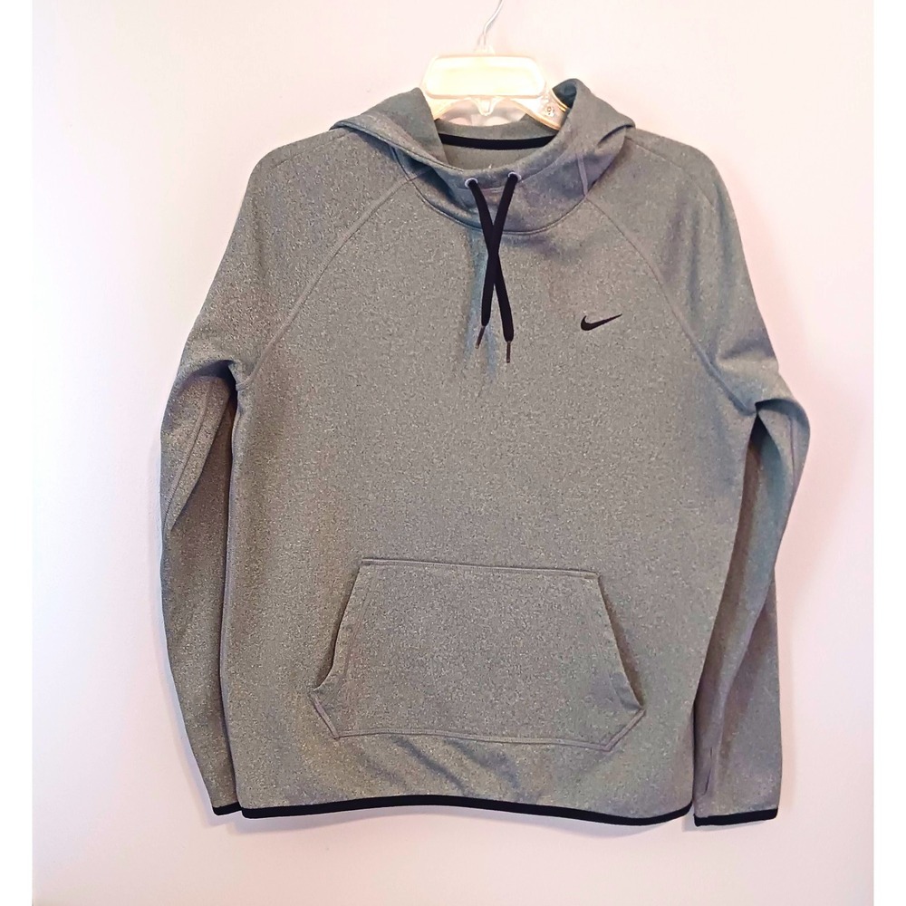 Nike Dri-FIT Mens Pullover Hoodie Gray Fleece Logo Pockets Size M 685459-072